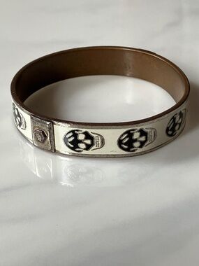 Authentic ALEXANDER McQUEEN Skull Pattern White & Black Bangle